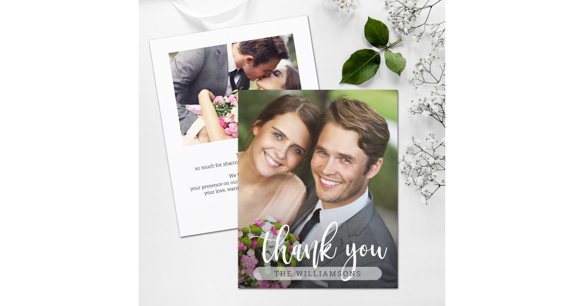 Photo Wedding Thank You Card | Zazzle