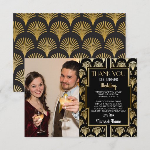 Photo Wedding Thank You Card Engagement 20s Party Zazzle
