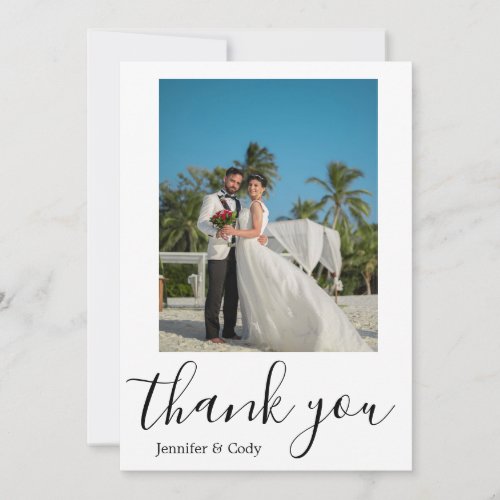 Photo Wedding Thank You Card Red Roses