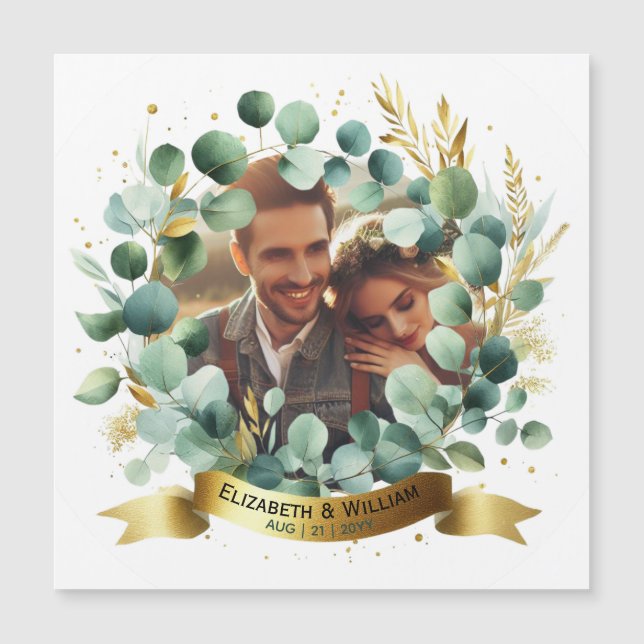 PHOTO Wedding Thank You Eucalyptus Leaves Gift   (Front)