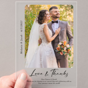 Photo Wedding Thank you Frosted Acrylic Invitations