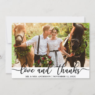 Photo Wedding Thank You Love and Thanks Card