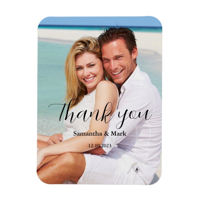 Photo Wedding Thank You Magnet (Vertical)