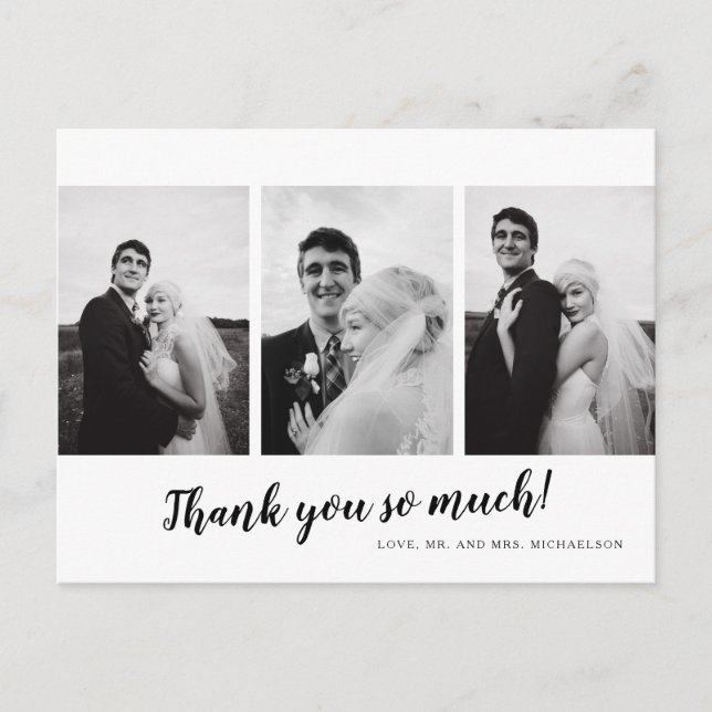 PHOTO WEDDING THANK YOU | Minimalist Modern Postcard (Front)