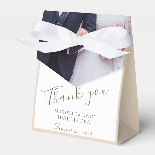 Photo Wedding Thank you Personalizable Favor Boxes (Front Side)