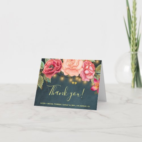 PHOTO wedding thank you romantic roses navy