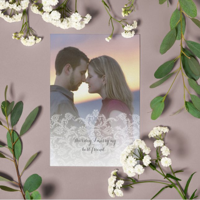 Photo Wedding Vintage Heirloom Damask Invitations (Creator Uploaded)