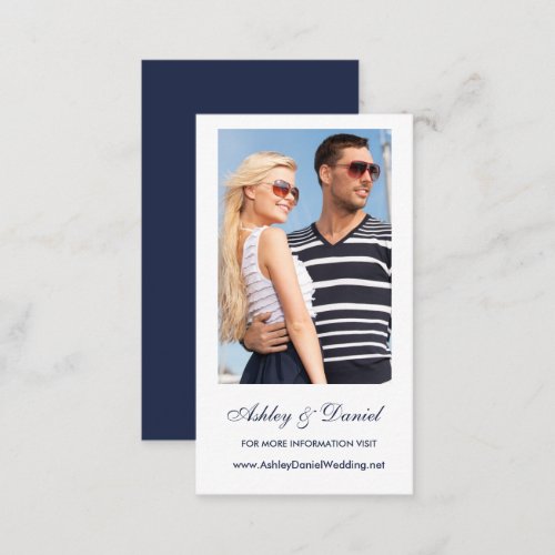 Photo Wedding Website Insert Card  _ Choose Colors