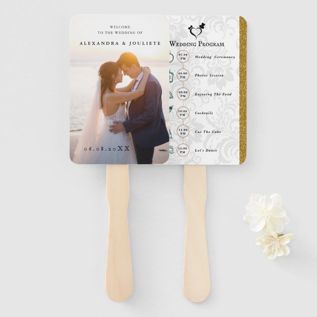 PHOTO Wedding Welcome Hand Fan (Front and Back)