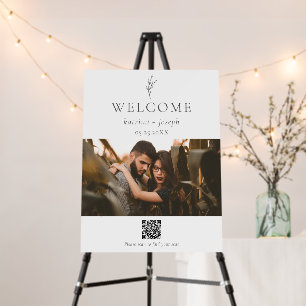 Photo Wedding Welcome QR Code Seating Chart Foam Board