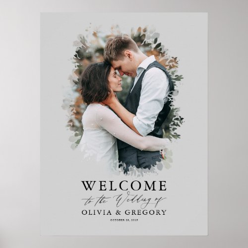 Photo Wedding Welcome Sign _ Grey