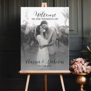 Photo wedding welcome sign modern foam board