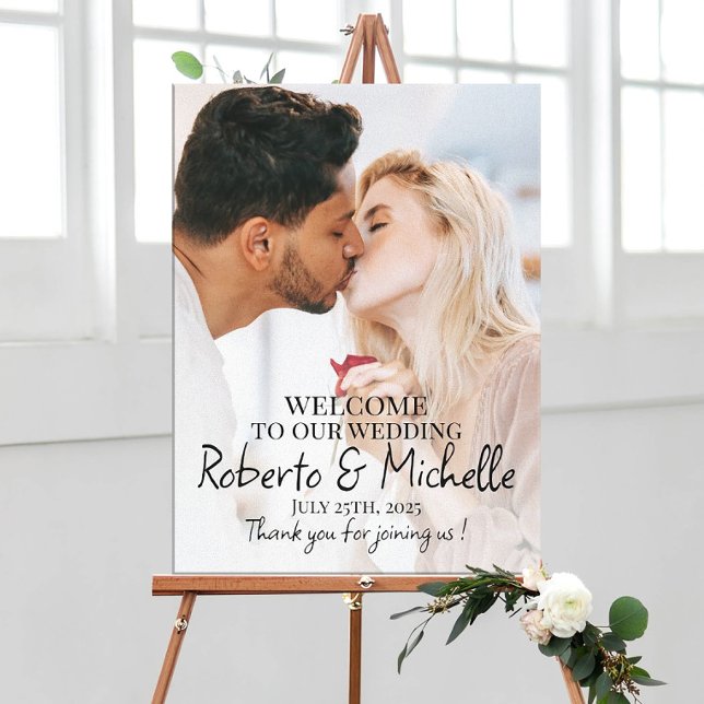 Photo wedding welcome sign printed on canvas (Creator Uploaded)