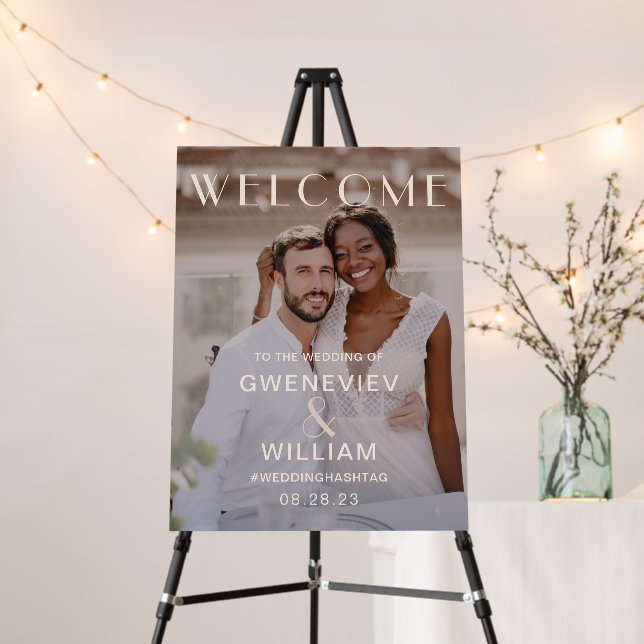 Photo Wedding Welcome Typography Foam Board (In Situ (Stand))