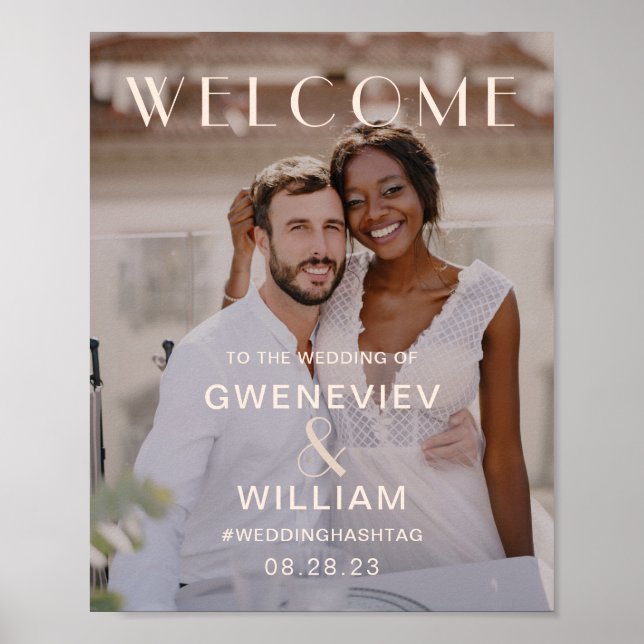 Photo Wedding Welcome Typography Poster (Front)