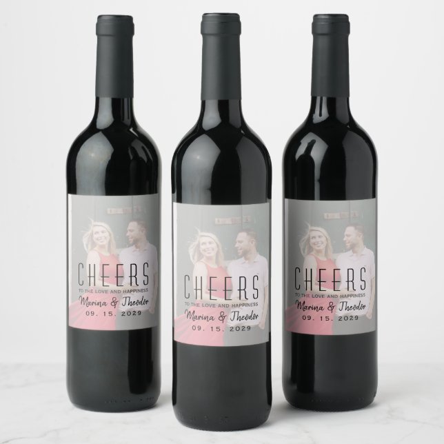 Photo Wedding Wine Bottle Label (Bottles)