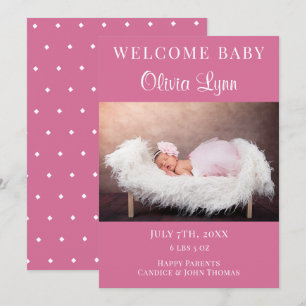 Photo Welcome Baby Announcement