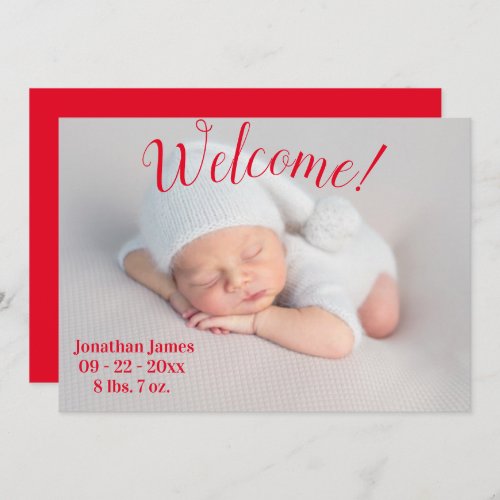 Photo Welcome Newborn Birth Script Simple Stats Announcement