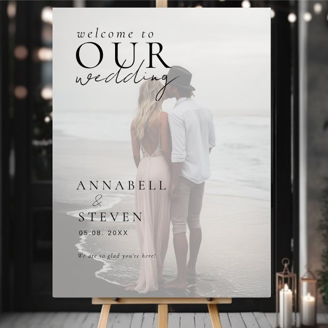 Photo WELCOME TO OUR WEDDING  Foam Board (Photo WELCOME TO OUR WEDDING Foam Board, personalized with your photo, names and date.)