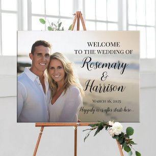 Photo welcome wedding sign modern