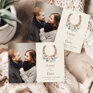 Photo Western Country Bohemian Floral Wedding Save The Date