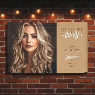 Photo Western Country Dirty Thirty 30th Birthday Banner