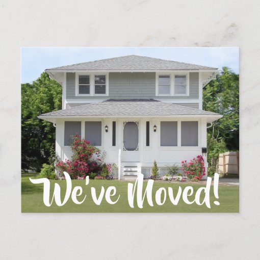 Photo We've Moved Script New Home Address Change Announcement Postcard ...