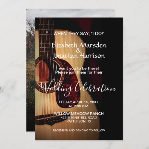 Photo When They Say I Do Guitar Country Wedding Invitation