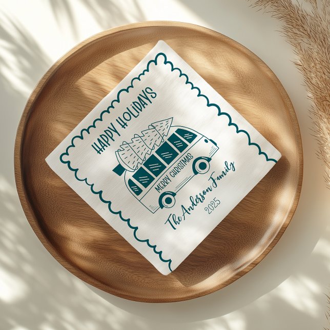 Photo Whimsical Quirky Doodle Holiday Napkins (Creator Uploaded)