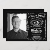 Photo Whiskey birthday invitation Surprise invite (Front/Back)