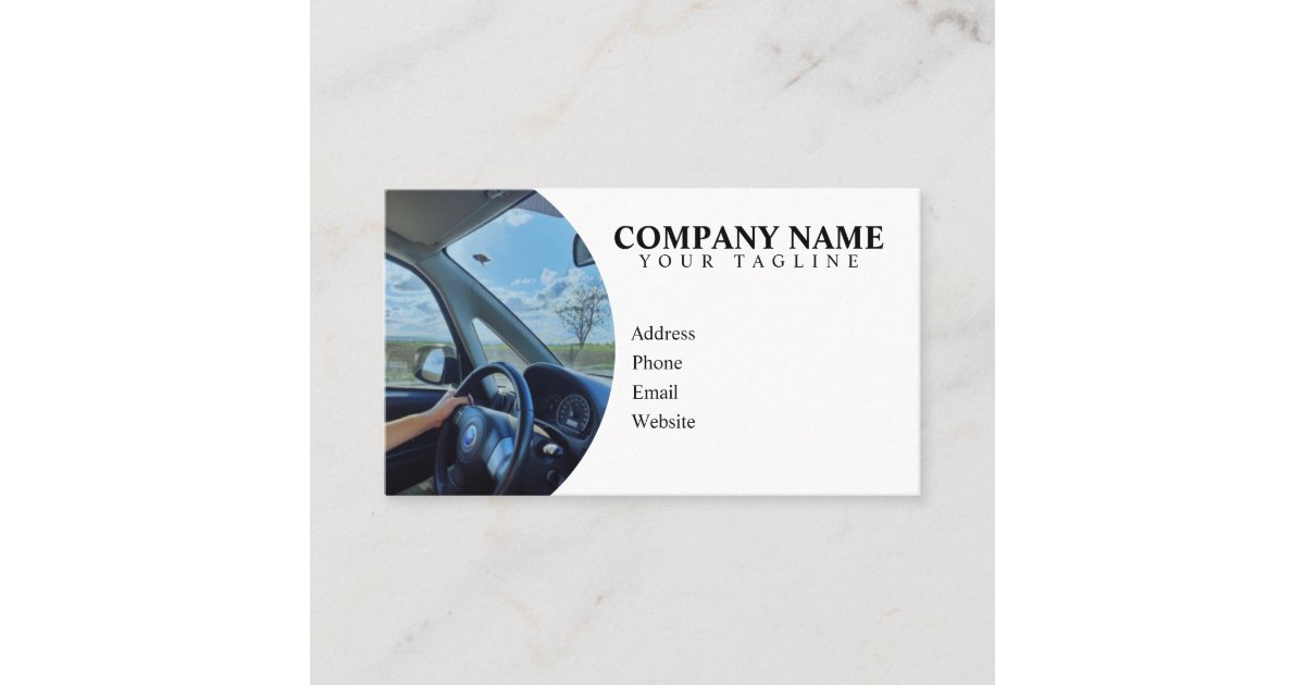 Photo White Auto Glass Business Card | Zazzle