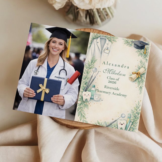 Photo White Coat Dentist Graduation Celebration Announcement (Creator Uploaded)
