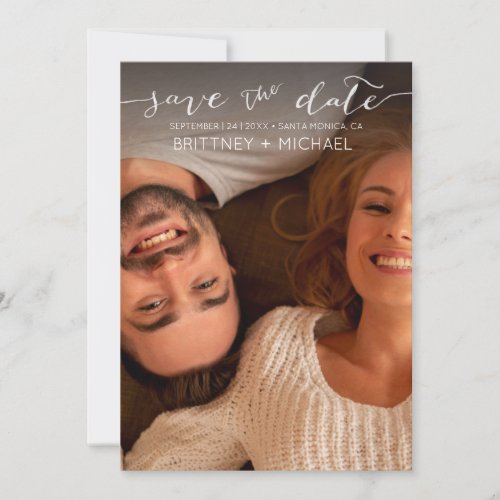 Photo White Handwritten Save the Date