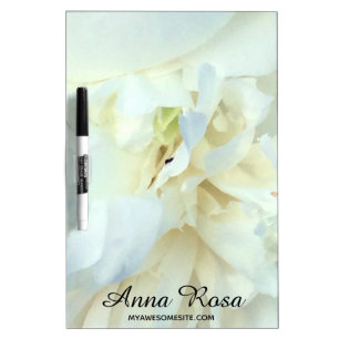 *~* Photo White Peony Flower with Branding Dry Erase Board