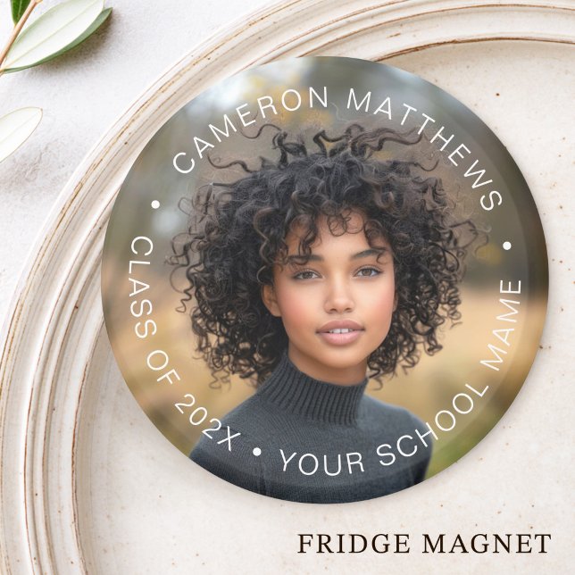 Photo white text overlay graduation grad magnet (Photo white text overlay graduation grad magnet)