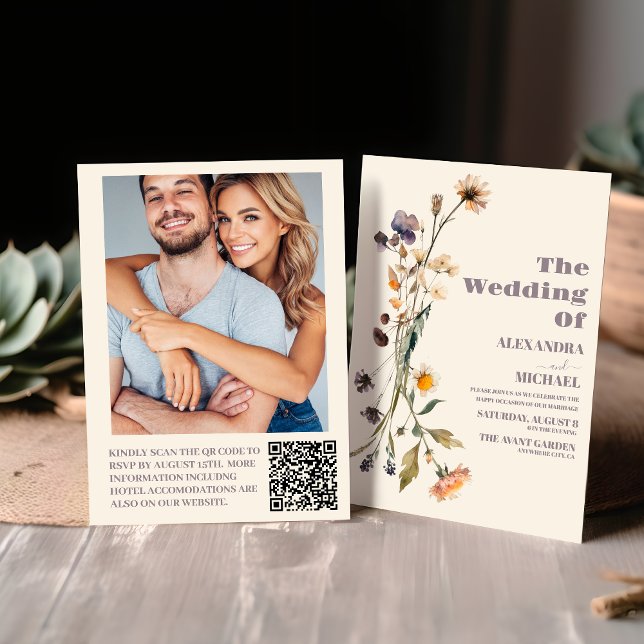 Photo Wildflowers Botanical Garden Wedding  Invitation (Creator Uploaded)