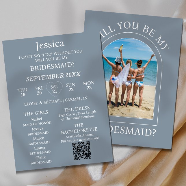 Photo Will You Be My Bridesmaid Proposal Card (Pop the question to your bridal party with this Photo Will You Be My Bridesmaid Proposal Card! )
