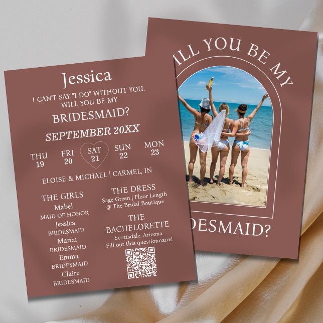 Photo Will You Be My Bridesmaid Proposal Card (Pop the question to your bridal party with this Photo Will You Be My Bridesmaid Proposal Card! )