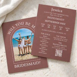 Photo Will You Be My Bridesmaid Proposal Card