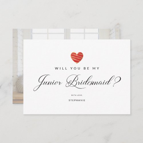 Photo Will You Be My Junior Bridesmaid Red Heart