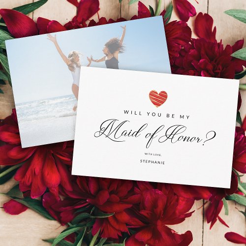 Photo Will You Be My Maid of Honor Red Heart