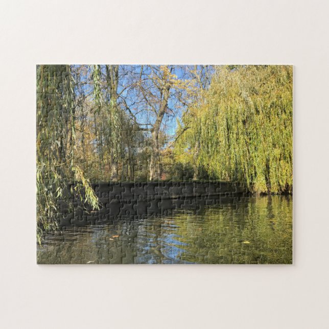 Photo Willow Trees River Reflections Jigsaw Puzzle (Horizontal)
