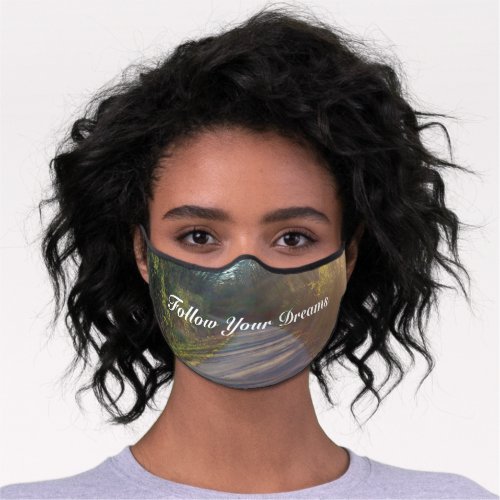 Photo Winding Path Through Woods Follow Dreams Premium Face Mask