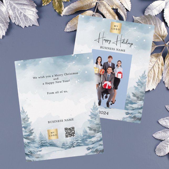 Photo winter landscape business Christmas card (Creator Uploaded)