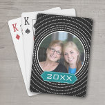 Photo With Black Polka Dot Frame And Custom Year Playing Cards at Zazzle