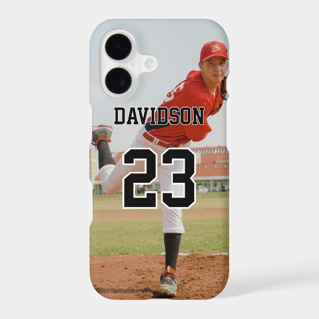 Photo with Black Text Name Jersey Number Custom Case-Mate iPhone Case (Back)