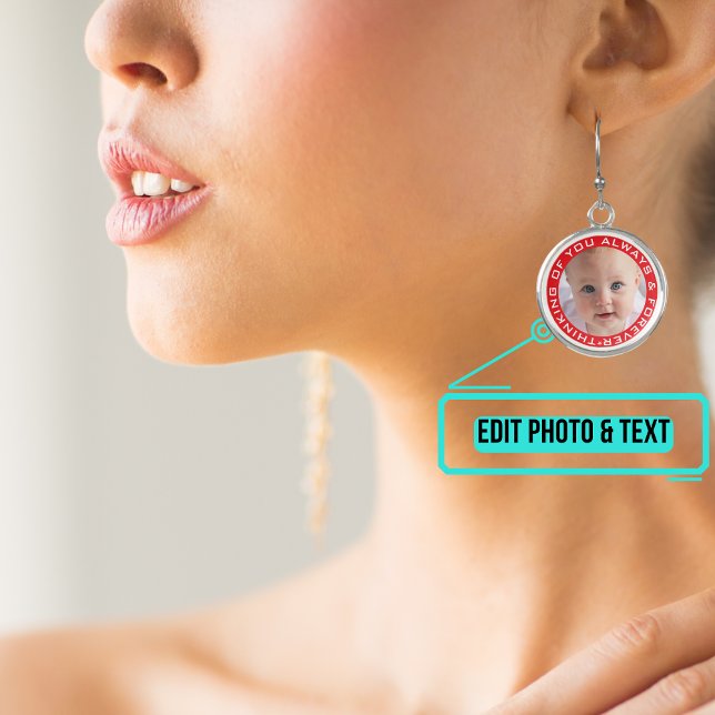 Photo with Border and Text Earrings (Please enjoy our custom earrings and see the others in the collection.)