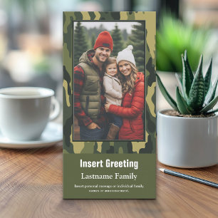 Photo with Camouflage Print Military Holiday Card