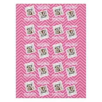 Photo With Chevron Pattern And Custom Name Tablecloth by iphone_ipad_cases at Zazzle