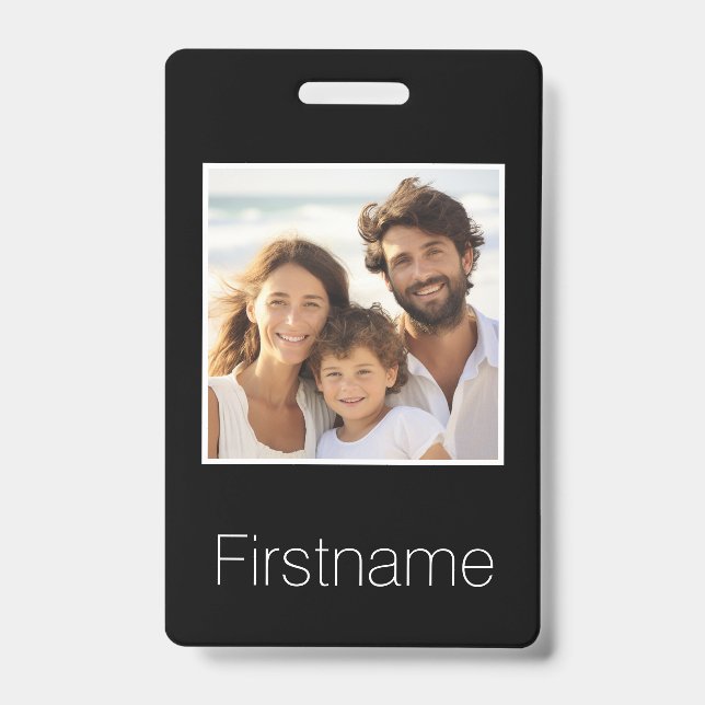 Photo with Custom Name Identification Luggage Badge (Front)